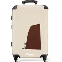 NoBoringSuitcases.com Großer Koffer - Braun - Beige - Männlich - Abstrakt - Kombinationsschloss TSA - Hartschalen Trolley 4 Rollen - 72 liter - Reisekoffer - 66 cmKoffer Mittelgroß 67x43x25 cm, 72L,