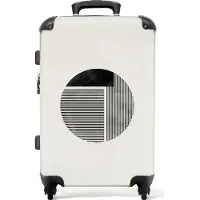 NoBoringSuitcases.com Großer Koffer - Formen - Linien - Pastell - Abstrakt - Kombinationsschloss TSA - Hartschalen Trolley 4 Rollen - 72 liter - Reisekoffer - 66 cmKoffer Mittelgroß 67x43x25 cm, 72L,