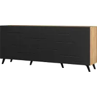 Furniture24 Kommode Diverse DV1 Sideboard 200x82x42 cm Gefräste Front 4 Türen Craft Eiche/Schwar/Muster 4