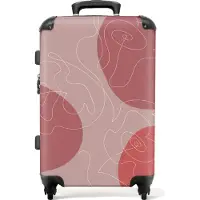 NoBoringSuitcases.com Großer Koffer - Rosen - Rot - Blumen - Abstrakt - Kombinationsschloss TSA - Hartschalen Trolley 4 Rollen - 72 liter - Reisekoffer - 66 cmKoffer Mittelgroß 67x43x25 cm, 72L,