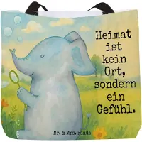 Mr. & Mrs. Panda Tote Bag Elefant Seifenblasen Design - Weiß - Geschenk, Liebesspruch, Tasche, Elefanten, Heimat, Laptoptasche, Stoffbeutel, Liebesbeweis, Beutel, Liebe