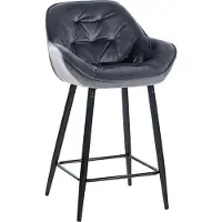 BellaFurn Barhocker – Haltehocker, modernes Design, Fußstütze und 150 kg Tragkraft | Farbe: Dunkelgrau. Material: Weich