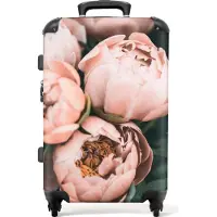 NoBoringSuitcases.com Großer Koffer - Blumen - Rosa - Natur - Pflanzen - Kombinationsschloss TSA - Hartschalen Trolley 4 Rollen - 72 liter - Reisekoffer - 66 cmKoffer Mittelgroß 67x43x25 cm, 72L,