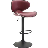 BellaFurn Moderner Barhocker - Hocker - Höhenverstellbar, bequemer Sitz mit Fußstütze | Farbe: Bordeauxrot | Grundfarbe: Schwarz