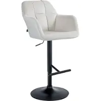 BellaFurn Verstellbarer Barhocker aus Samt – Kinderstuhl – maximaler Komfort und 360°-Mobilität | Farbe: Creme | Material Chassis: Metall mattschwarz