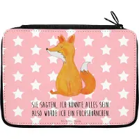 Mr. & Mrs. Panda Schlampermäppchen Einhorn Fuchs - Rot Pastell - Geschenk, Unicorn, Fuchshörnchen, Unicorns, Füchse, Mäppchen, Federmäppchen, Etui, Federtasche, Einhörner