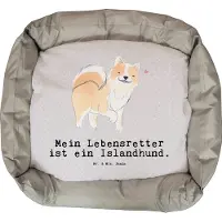 Mr. & Mrs. Panda Hundekissen Islandhund Lebensretter - Grau Pastell - Geschenk, Valentinstag, Isländischer Schäferhund, Vatertag, Umzug, Muttertag, Erstausstattung Hund