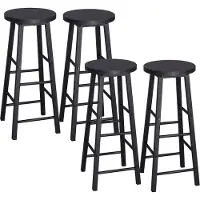 Woltu Barhocker 4er Set Bistrohocker, Gestell aus stabilem Stahl, Sitzfläche aus MDF, Schwarz
