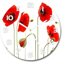 Tulup Wanduhr aus Glas 30fi Glasbild Glasuhr Gehärtetes Glas - weisse-zeiger - Maki