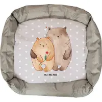 Mr. & Mrs. Panda Hundekörbchen Bären Liebe - Grau Pastell - Geschenk, Freundin, Kuscheln, Partner, Hund, Hochzeitstag, Nikolaus, Hundebett, Geburtstag, Muttertag
