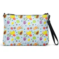 Mr. & Mrs. Panda Damenhandtasche Obst Korb - Blau - Geschenk, kleine tasche, Früchte, Frucht Muster, Handtasche Damen, Umhängetasche, Obstkorb
