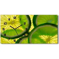 Tulup Wanduhr aus Glas – 60x30 cm - Glasbild - Glasuhr - Gehärtetes Glas - schwarze-zeiger - Limette