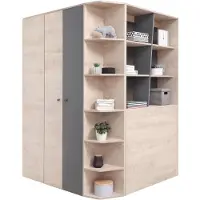 Masseno Drehtürenschrank RAVENNA 135/190/135cm 2-türig Eichefarben
