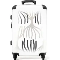 NoBoringSuitcases.com Großer Koffer - Abstrakt - Weiß - Design - Schwarz - Kombinationsschloss TSA - Hartschalen Trolley 4 Rollen - 72 liter - Reisekoffer - 66 cmKoffer Mittelgroß 67x43x25 cm, 72L,
