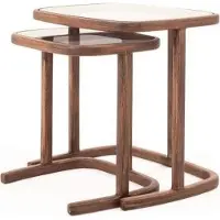 AEA s Ablagentisch-Set Designer Couchtische Weiße Holzplatte 2tlg