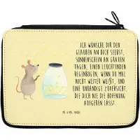 Mr. & Mrs. Panda Etui Maus Sterne - Gelb Pastell - Geschenk, Schwangerschaft, Lustige Sprüche, Geburtstag, Federmappe, Träume, Mäppchen, Kindergeburtstag, Stifteetui