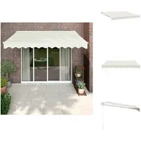 vidaXL Markise Einziehbar Creme 3x2,5 m Stoff und Aluminium - Markisen