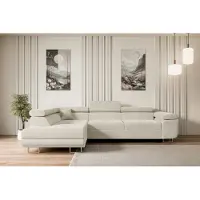 ALTDECOR Ecksofa mit Schlaffunktion und Bettkasten GUSA-L - 272x202x107 cm Beige - Corner Sofa Bett Eckcouch Couch L-Form Schlafcouch Ausziehbar Wohnlandschaft Schlafsofa Cauchsofa