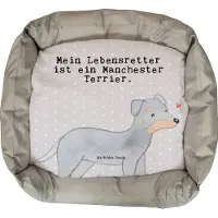 Mr. & Mrs. Panda Stoffbett Manchester Terrier Lebensretter - Grau Pastell - Geschenk, Welpen, Ostern, Valentinstag, Hundebett, Muttertag, Jubiläum
