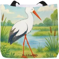 Mr. & Mrs. Panda Schultasche Storch Design - Weiß - Geschenk, Störche, Baby, Gute Laune, Laptoptasche, Schwanger, Tote Bag, Reisetasche, Mutter, Strandtasche, Tragetasche