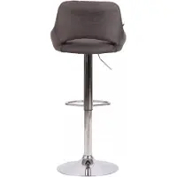 In And OutdoorMatch Barhocker Hipo Dunkelgrau Chrom Jovani - Stoff - Sitzhöhe 60-81cm - Ergonomische Barstühle - Höhenverstellbar - 1er Set - Mit Rückenlehne - Für Küche und Bar