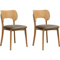 Konsimo Esszimmerstühle LYCO 2 St Gestell aus Massivholz, Beige, Stoff/Holz, Scandinavian, 47x80,5x45 cm
