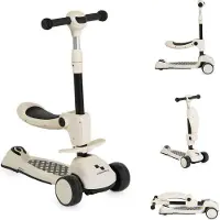 Byox Kinderroller Checkmate 2 in 1 Laufrad, Sound, Licht, Lenkerhöhe verstellbar weiß