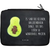 Mr. & Mrs. Panda Schlampermäppchen Avocado Kern - Kreidetafel - Geschenk, Bleistiftetui, Schreibmappe, Schlamper, Federtasche, Baby, Liebe, Wunder, Federmäppchen