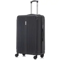 YONSLY Koffer Trolley Reisekoffer Suitcase, Rollkoffer Handgepäck ,mit 4 Rollen 360°, Hartschalenreisekoffer, Zahlenschloss, Weicher Gummigriff (M, Schwarz)