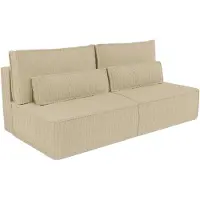 Masseno Sofa LINO mit Schlaffunktion, Schlafsofa, Wohnzimmersofa, Couch, Soffa, Bettsofa, Kordstoff – Braun TILIA 11