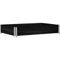 Syfax Paletten-Aufsatzrahmen Schwarz 120x80 cm Massivholz Kiefer
