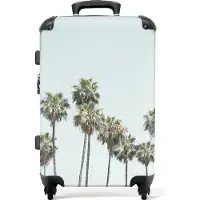 NoBoringSuitcases.com Großer Koffer - Palmen - Grün - Natur - Blau - Kombinationsschloss TSA - Hartschalen Trolley 4 Rollen - 72 liter - Reisekoffer - 66 cmKoffer Mittelgroß 67x43x25 cm, 72L,