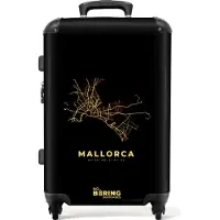 NoBoringSuitcases.com Großer Koffer - Gold - Karte - Stadtplan - Mallorca - Kombinationsschloss TSA - Hartschalen Trolley 4 Rollen - 72 liter - Reisekoffer - 66 cmKoffer Mittelgroß 67x43x25 cm, 72L,