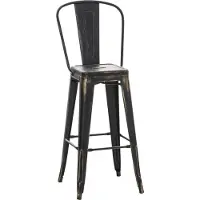 BellaFurn Barhocker Metall - Stuhl - hohe Stabilität und Komfort - wartungsfreundlich | Farbe: Schwarz und Gold