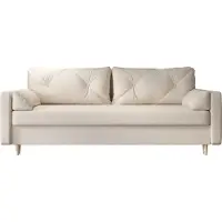 Roe furniture Schlafsofa Astra, Weiß, 228 x 88 cm, mit Bettkasten