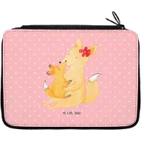 Mr. & Mrs. Panda Mäppchen Fuchs Mama - Rot Pastell - Geschenk, Bleistiftetui, Mami, Schreibmappe, Schoß, Etui für Stifte, Muttertag, Federtasche, Mutter, Schulmäppchen
