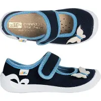 3F Mädchen Hausschuhe Ballerinas Atena 4A3/19 Klettverschluss Blau 36