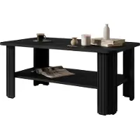 Mirjan 24 Couchtisch Rest mit Ablageboden, Wohnzimmer (Farbe: Schwarz)