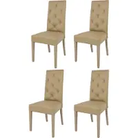 STOCK LINE t m c s Tommychairs - 4er Set Moderne Stühle CHANTAL für Küche und Esszimmer, robuste Struktur aus lackiertem Buchenholz Farbe Cappuccino, gepolstert und mit Kunstleder Farbe Cappuccino bezogen