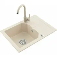 Sonstiges Bergström Granit Küchenspüle Spüle Einbauspüle Spülbecken 600x435mm Farbauswahl, Farbe:sand
