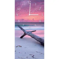 Wallario Design Wanduhr bedruckt, Größe 30 x 60 cm, Motiv: Abendhimmel bei Sonnenuntergang