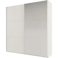 AGMAT-FURNITURE Schwebetürenschrank Katania 225, 2 Türen Kleiderschrank mit 1 Spiegel, Moderne Garderobe, Schrank in Größe: 225 x 244 x 65 cm