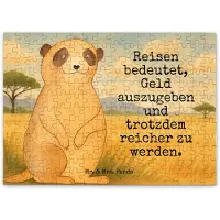 Mr. & Mrs. Panda Puzzle Erdmännchen Design 192 Teile - Weiß - Geschenk, 500, Legespiel, Reisen, 300, Spruch, Afrika, 1000, Traveling, 2000, Weltreise