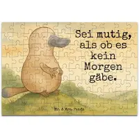 Mr. & Mrs. Panda Puzzle Schnabeltier Mut Design 96 Teile - Weiß - Geschenk, Arbeit, Legespiel, Büro, 2000, Lebensweisheit, Meer, Geduldspiel, 1000, Raodtrip, Training