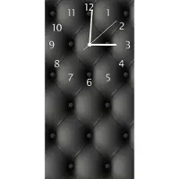 Wallario Design Wanduhr bedruckt, Größe 30 x 60 cm, Motiv: Schwarze Ledertür