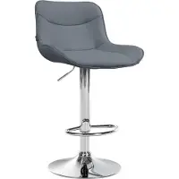 BellaFurn Barhocker aus Kunstleder - Designhocker - Ergonomischer Komfort, höhenverstellbar | Farbe: Grau | Grundfarbe: Chrom