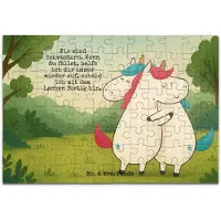 Mr. & Mrs. Panda Puzzle Einhörner Umarmen Design 96 Teile - Weiß - Geschenk, Puzzlespiel, 1000, Liebe, BFF, Legespiel, Familie, 2000, 500, Unicorn, Freundin