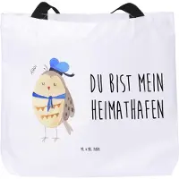 Mr. & Mrs. Panda Reisetasche Eule Matrose - Weiß - Geschenk, Strandtasche, Ehe, Schultasche, Tote Bag, Kapitän, Freundin, Tasche, Einkaufstasche, Heimathafen