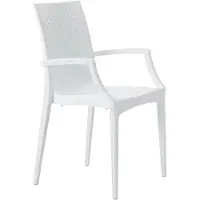 GRANDSOLEIL Gartenstühle in Rattanoptik mit Armlehnen Grand Soleil Bistrot Arm - Weiß