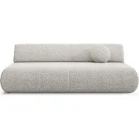 Masseno Sofa DELTA mit Schlaffunktion, Schlafsofa, Wohnzimmersofa, Couch, Soffa, Bettsofa, Geflochtener Stoff – Hellgrau PUENTE 09